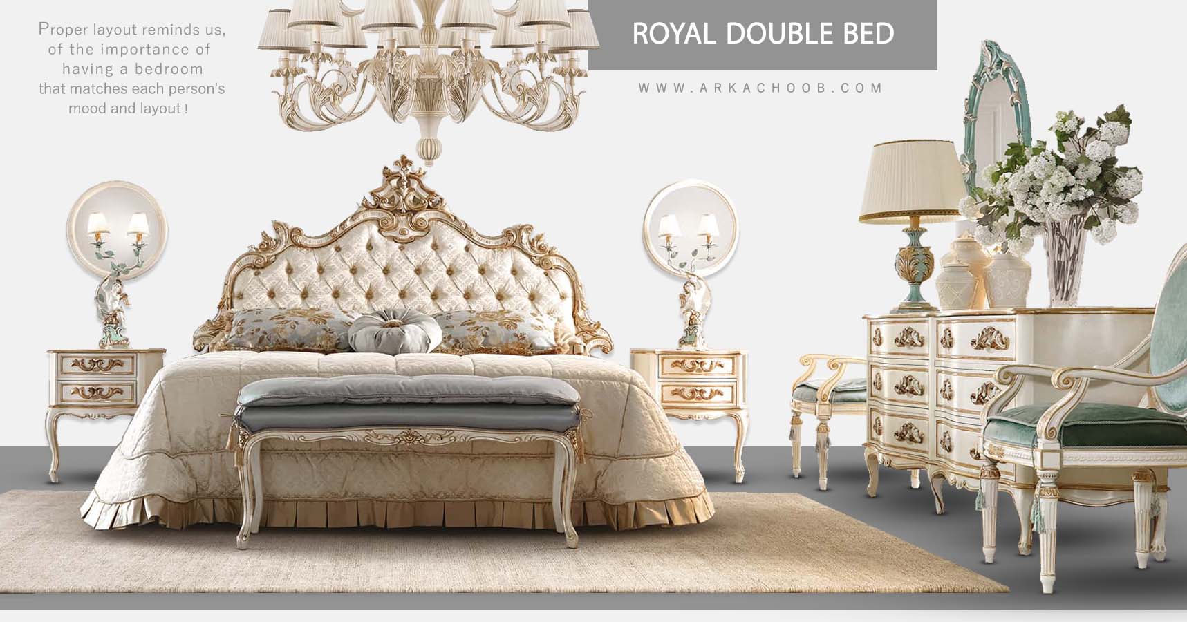 انواع مدل تخت خواب سلطنتی دو نفره