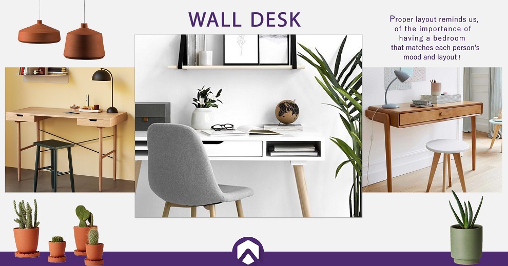 مدل میز تحریر دیواری برای اتاق خواب
